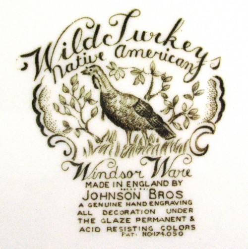 Johnson Bros Wild Turkey pattern - back stamp